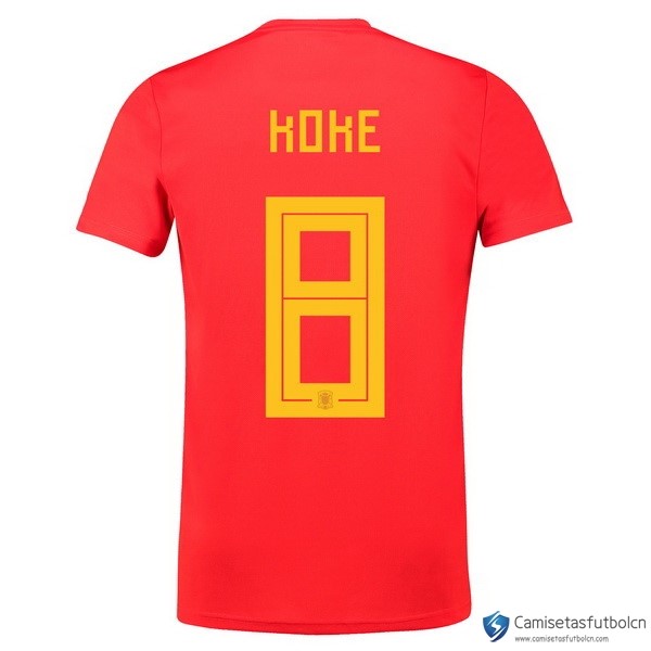 Camiseta Seleccion España Primera equipo Koke 2018 Rojo